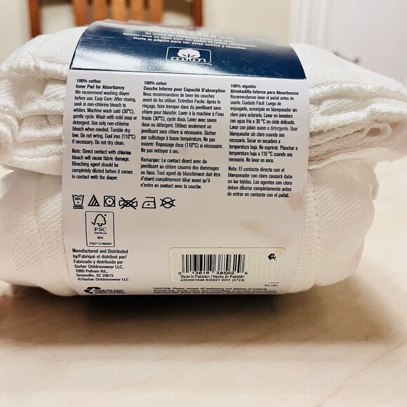 6-PLY Thick Gerber Cloth Diapers Birdseye PreFold 14" x 20" White 10 Count New - Picture 5 of 6